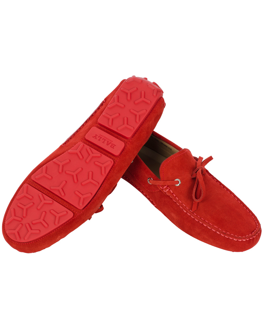 Herr | BALLY Dramer Suede Car Shoe Rosetto Red | Bally | Dramer Suede Car Shoe Rosetto Red