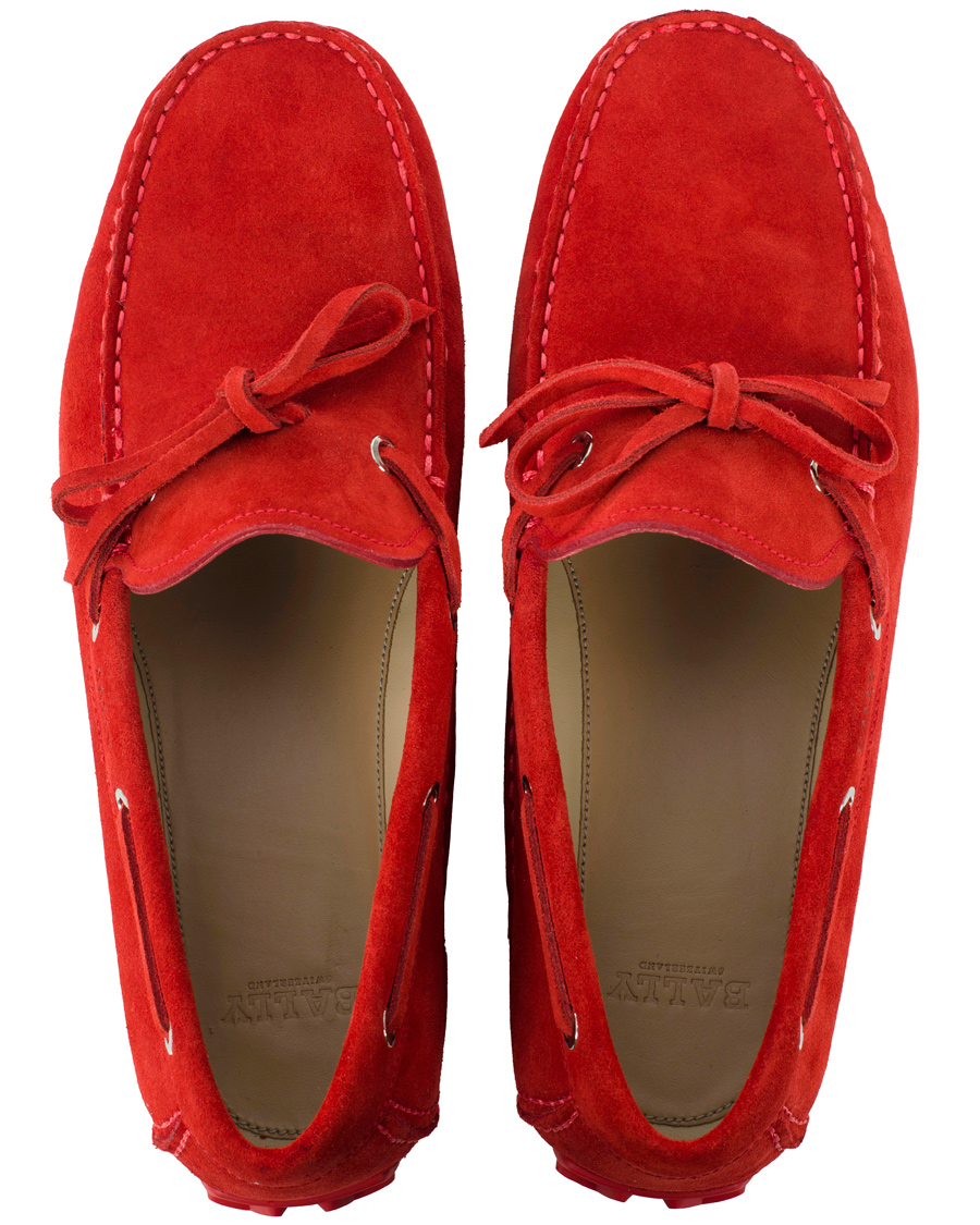 Herr | BALLY Dramer Suede Car Shoe Rosetto Red | Bally | Dramer Suede Car Shoe Rosetto Red