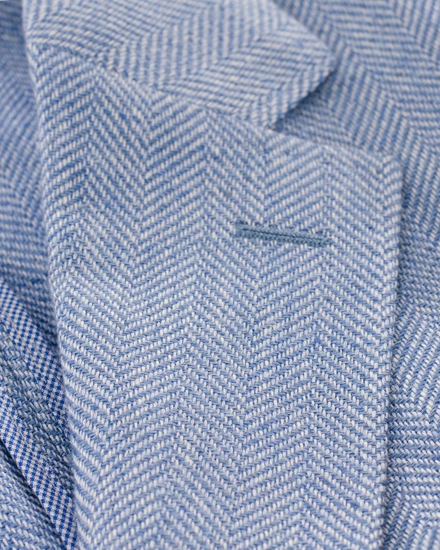 Herr | Kavajer | Morris Heritage | Keith Herringbone Blazer Light Blue