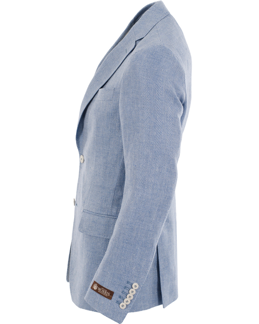 Herr | Kavajer | Morris Heritage | Keith Herringbone Blazer Light Blue