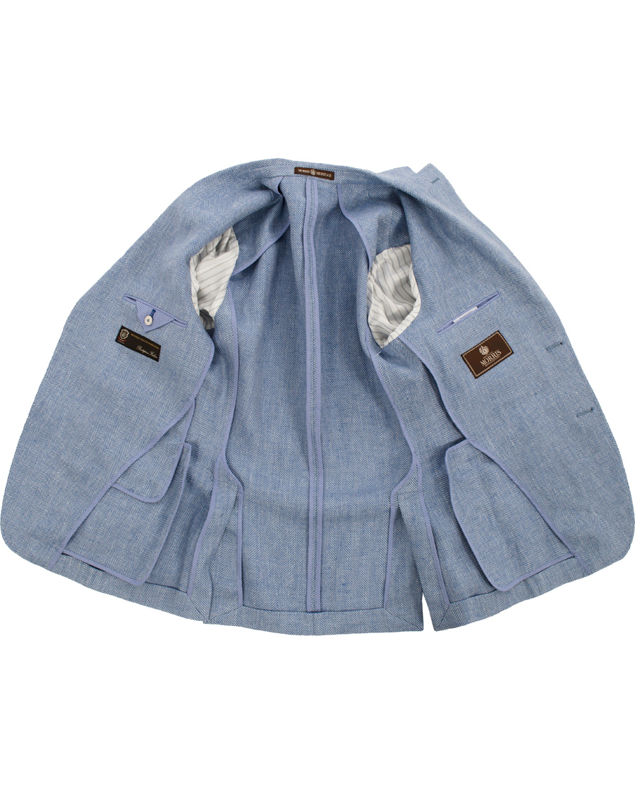 Herr | Kavajer | Morris Heritage | Keith Herringbone Blazer Light Blue
