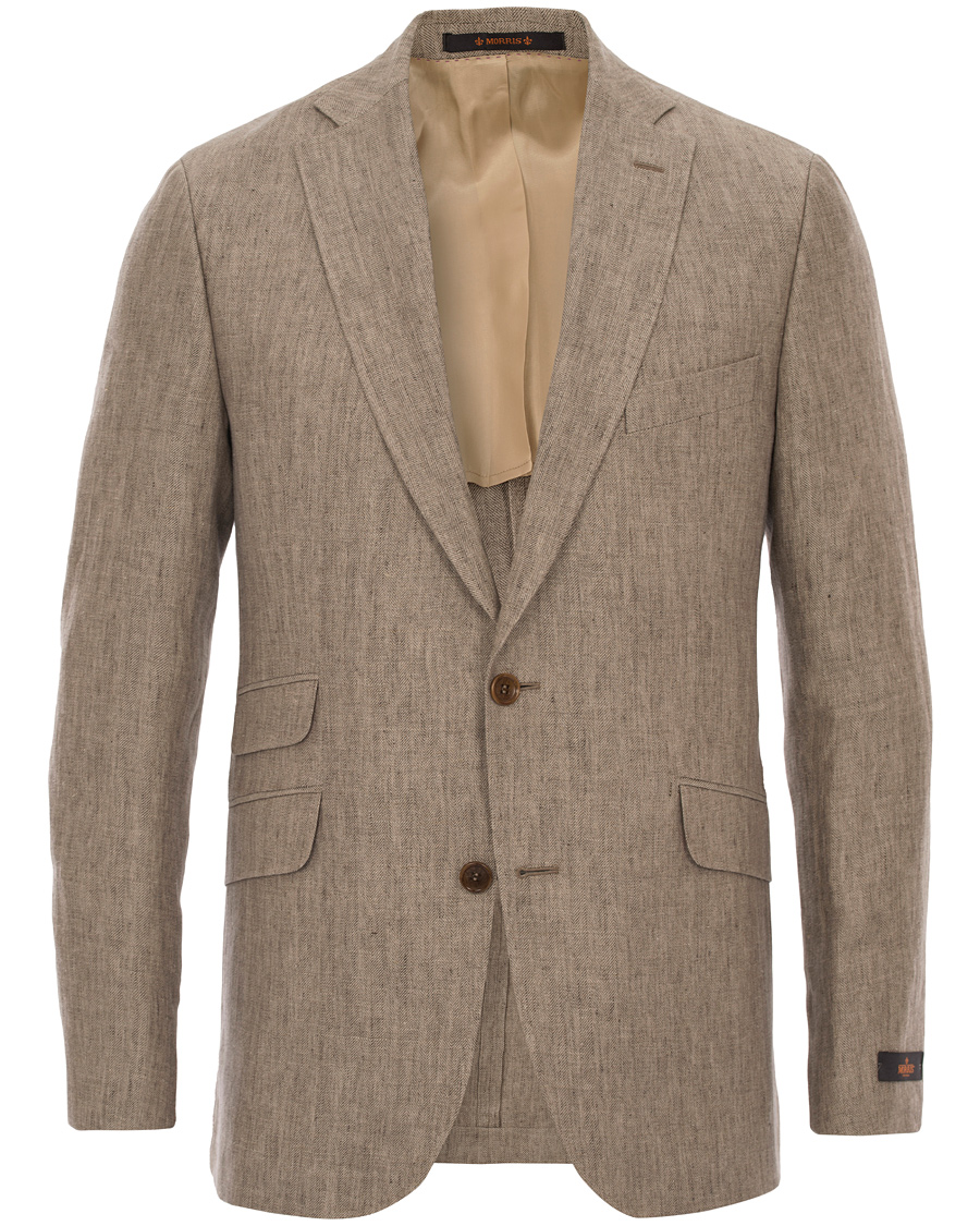 Herr | Kavajer | Morris | Marlow Herringbone Linen Blazer Khaki