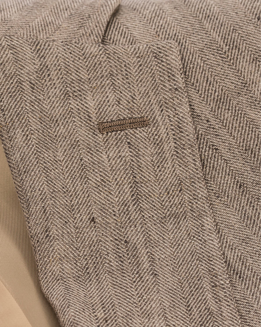 Herr | Kavajer | Morris | Marlow Herringbone Linen Blazer Khaki