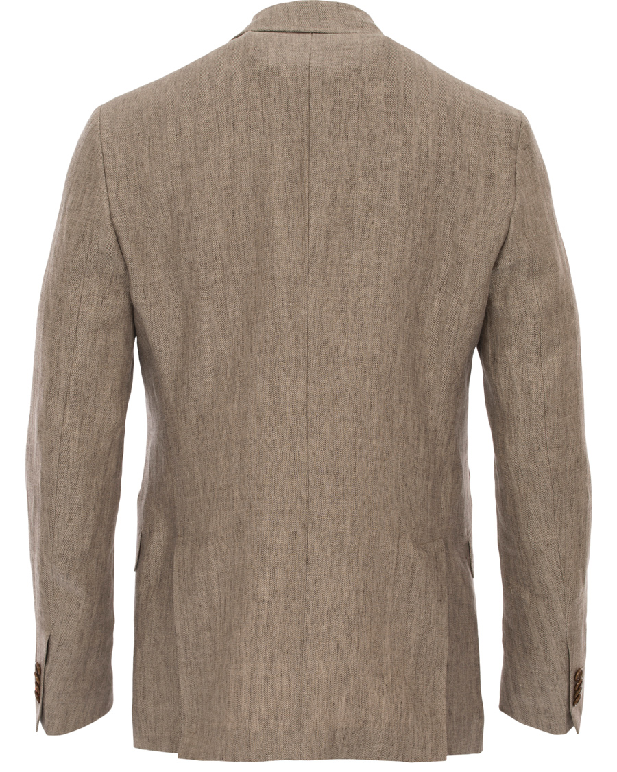 Herr | Kavajer | Morris | Marlow Herringbone Linen Blazer Khaki