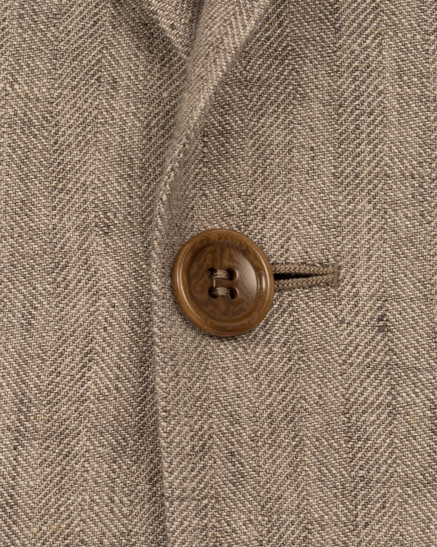 Herr | Kavajer | Morris | Marlow Herringbone Linen Blazer Khaki