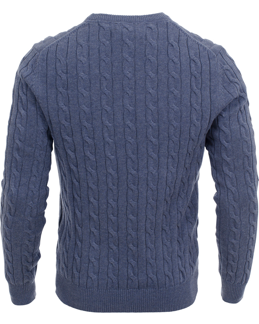 Herr | Tröjor | Morris | Pima Cotton Cable Blue