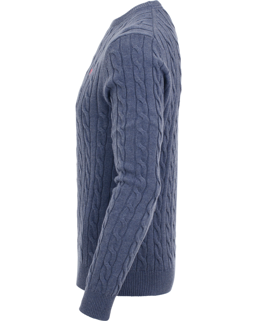 Herr | Tröjor | Morris | Pima Cotton Cable Blue