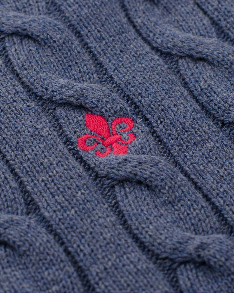 Herr | Tröjor | Morris | Pima Cotton Cable Blue