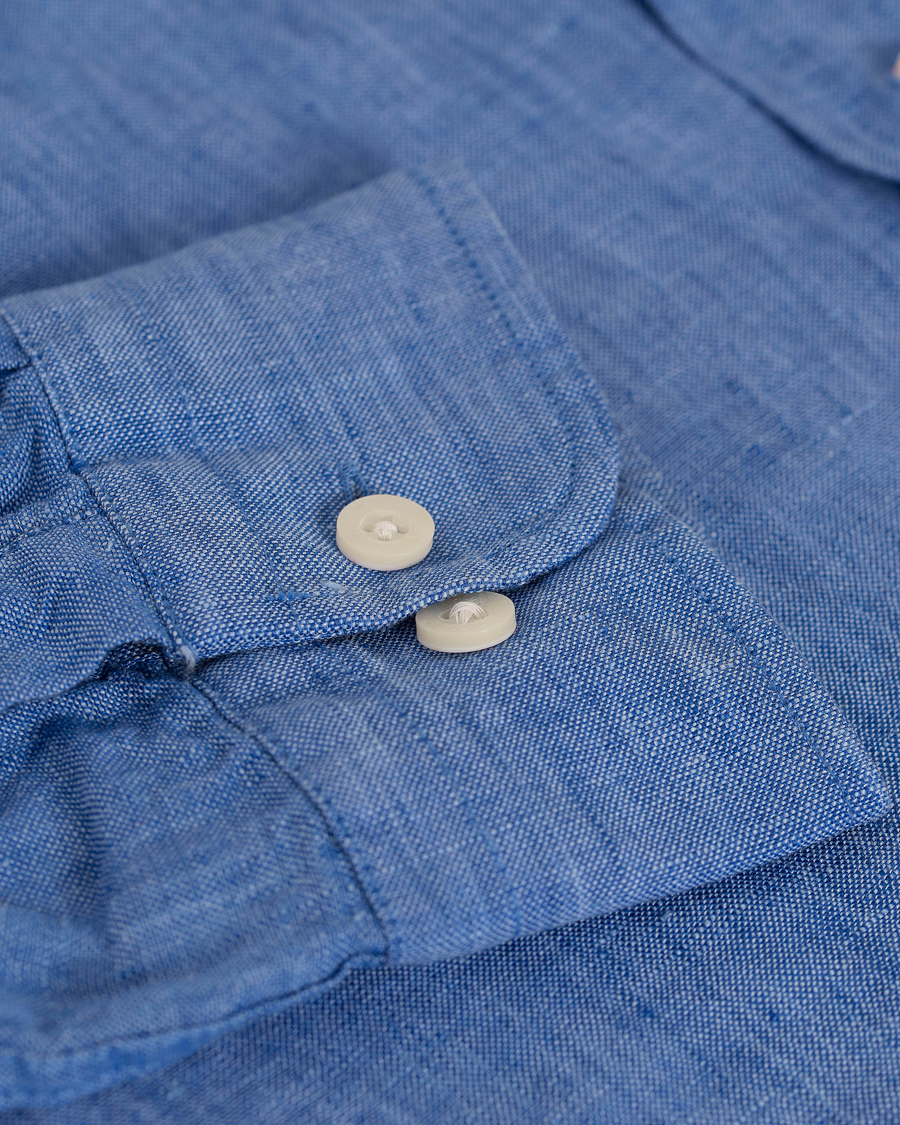 Herr | Skjortor | Morris | Douglas Linen Shirt Blue