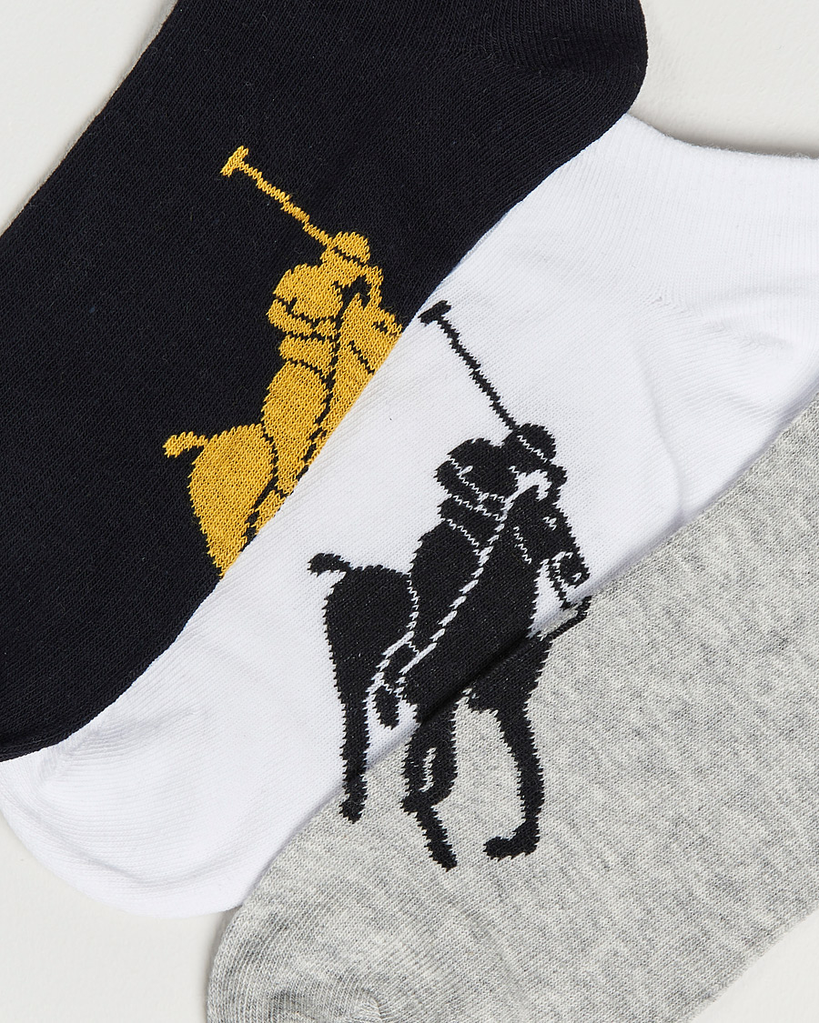 Herr | Ankelstrumpor | Polo Ralph Lauren | 3-Pack Sneaker Socks Grey/Black/White