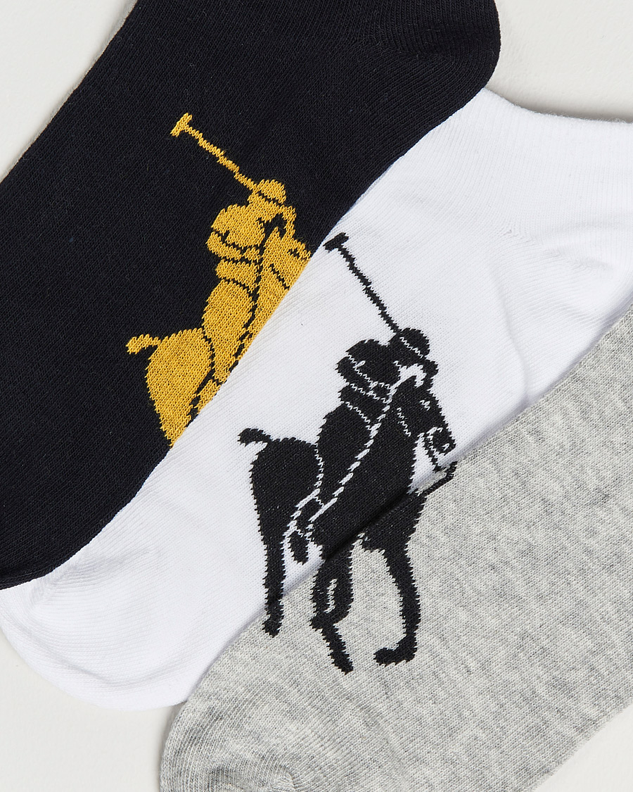 Herre | Ankelsokker | Polo Ralph Lauren | 3-Pack Sneaker Sock Grey/White/Black