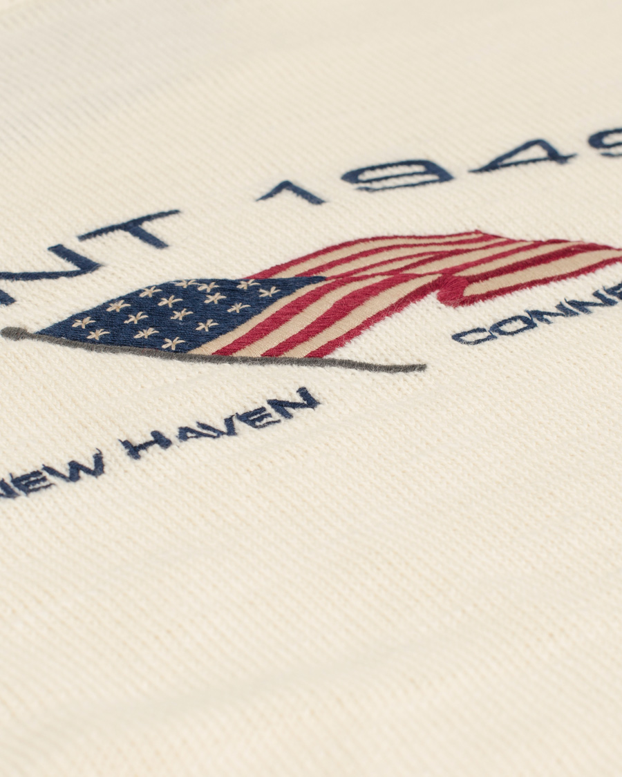 Herr | Tröjor | GANT | Natural Cotton Retro Flag Crew Ivory