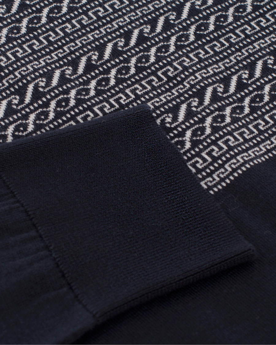 Herr | Tröjor | John Smedley | Alnwick Slim Fit Cotton Pullover Navy/White