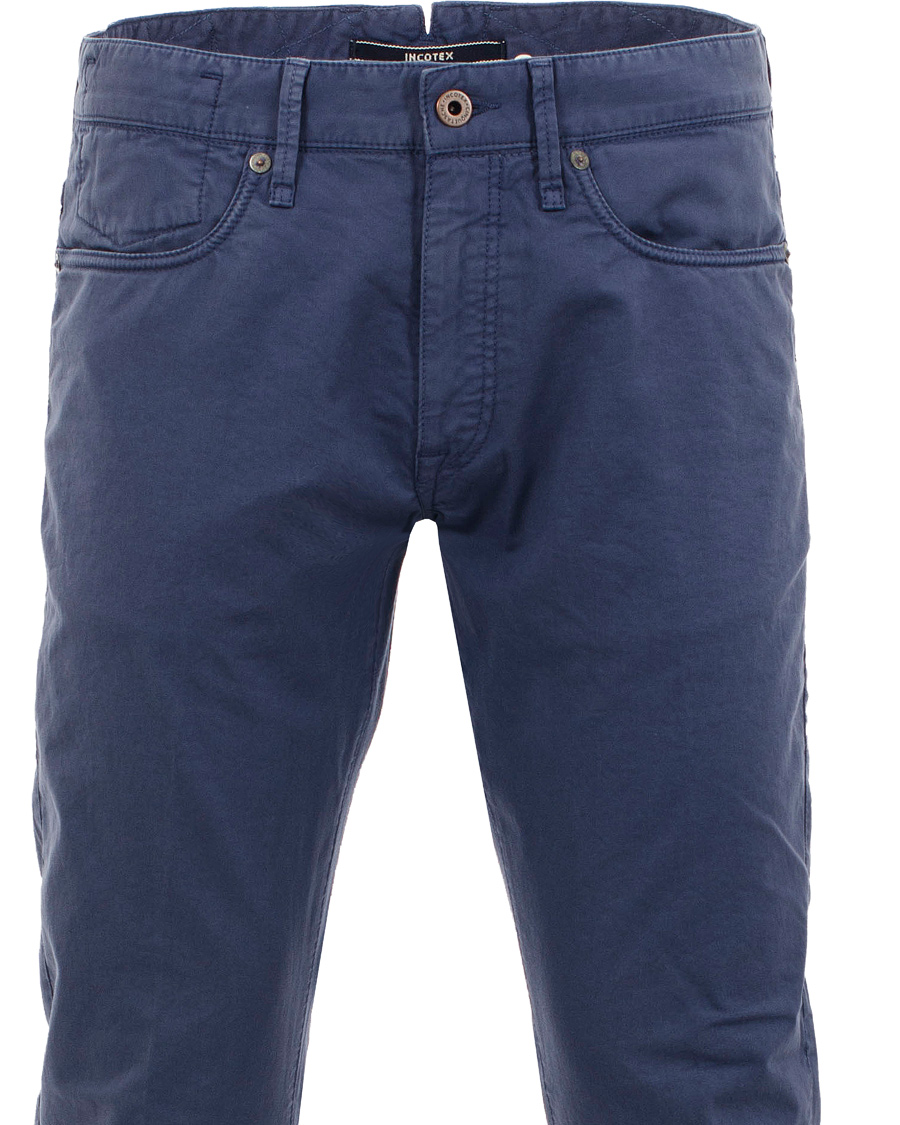 Herr | Byxor | Incotex | 5-Pocket Stretch Pant Blue