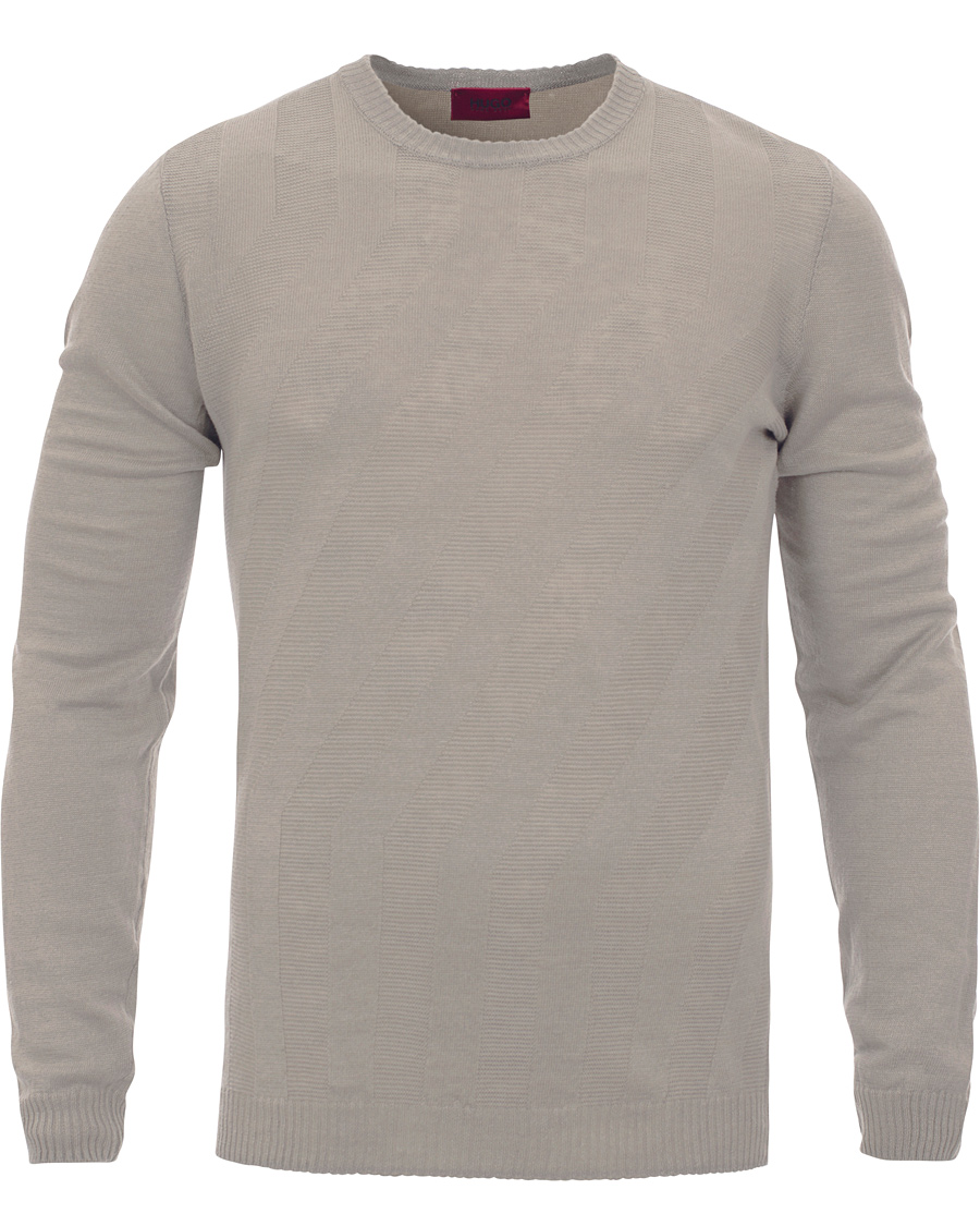 Herr | Tröjor | HUGO | Seel Knitted Sweater Medium Beige