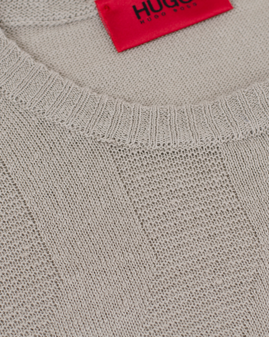 Herr | Tröjor | HUGO | Seel Knitted Sweater Medium Beige