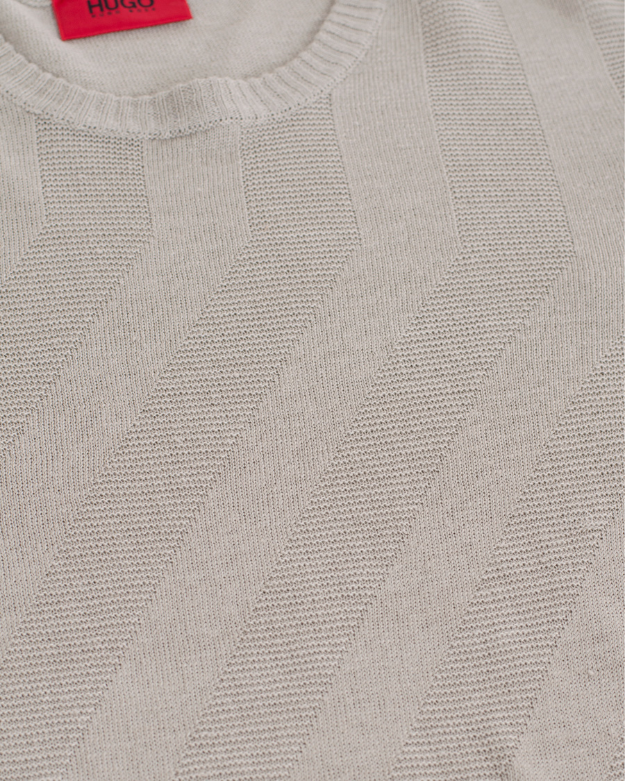 Herr | Tröjor | HUGO | Seel Knitted Sweater Medium Beige