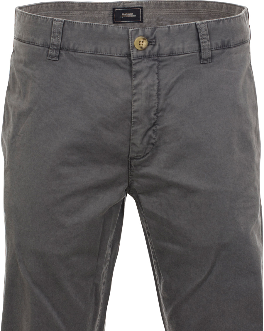 Herr | Byxor | Boomerang | Steeve Cotton Satin Chino Seagull Grey