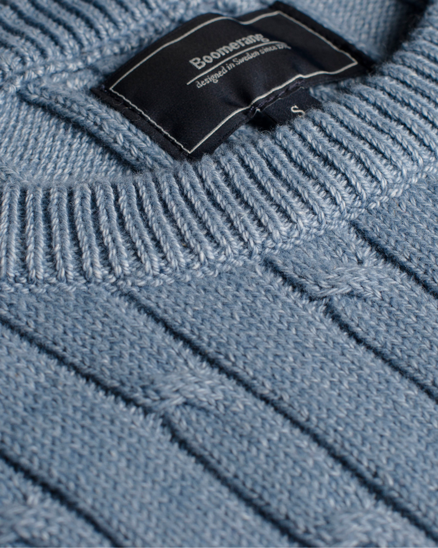 Herr | Tröjor | Boomerang | Lund Cable Knit Aura Blue