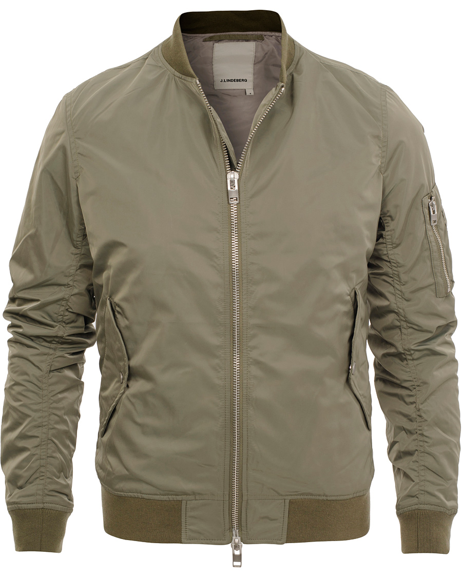 Herr | Jackor | J.Lindeberg | Marky Taff Nylon Bomber Jacket Olive Green