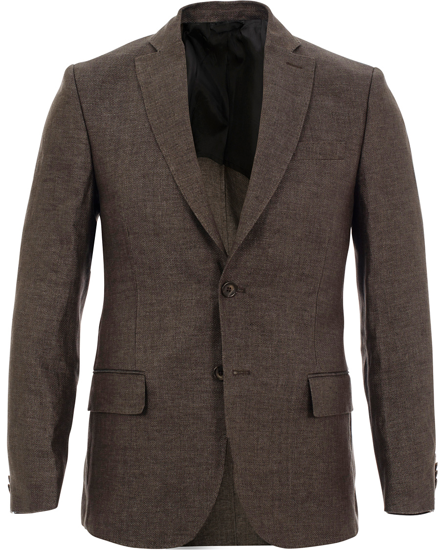 Herr | Kavajer | J.Lindeberg | Hopper Soft Basket Linen Blazer Brown/Grey