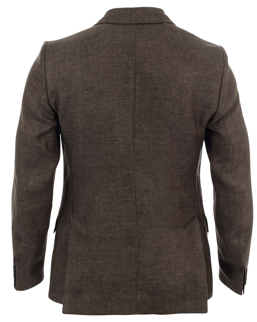 Herr | Kavajer | J.Lindeberg | Hopper Soft Basket Linen Blazer Brown/Grey