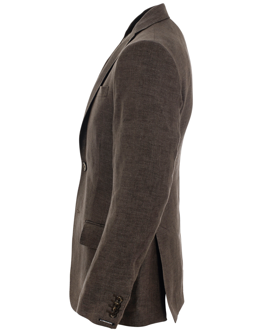 Herr | Kavajer | J.Lindeberg | Hopper Soft Basket Linen Blazer Brown/Grey