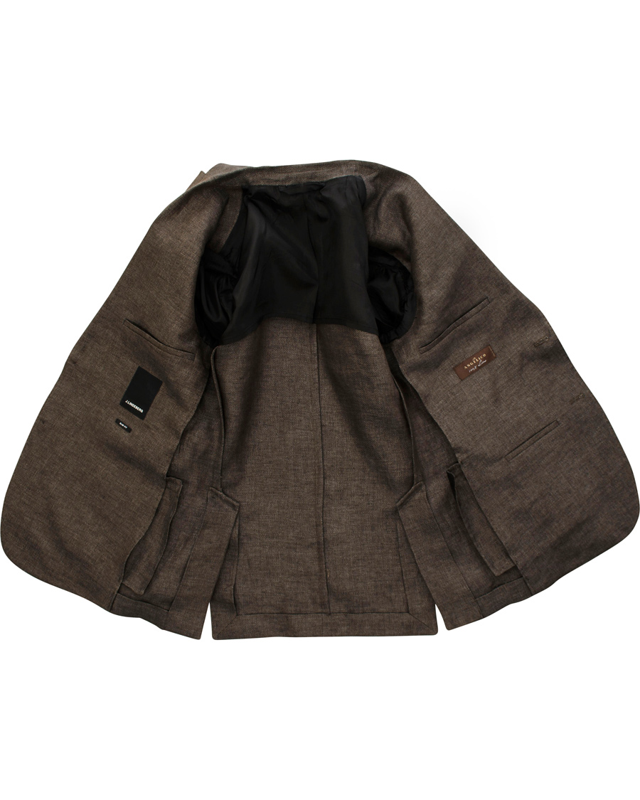 Herr | Kavajer | J.Lindeberg | Hopper Soft Basket Linen Blazer Brown/Grey