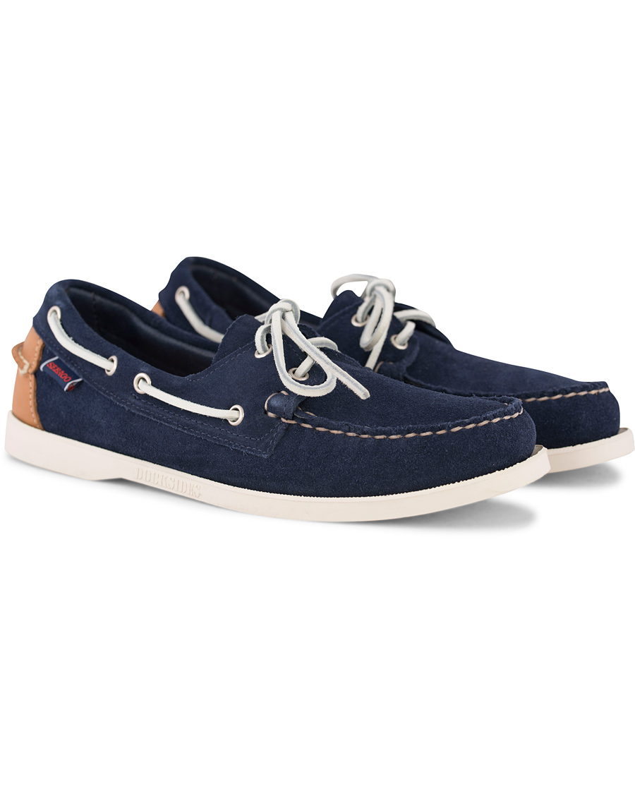 Herr | Sebago Spinnaker Navy Suede/Tan Leather | Sebago | Spinnaker Navy Suede/Tan Leather