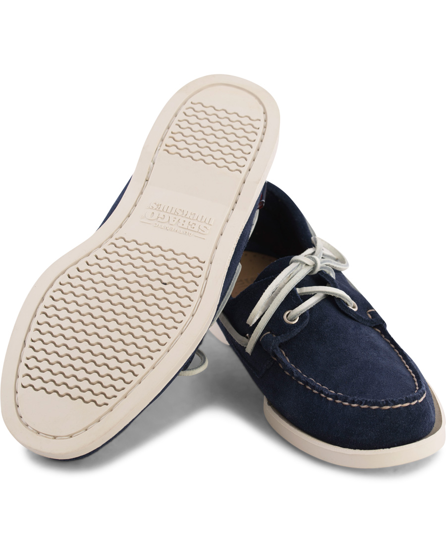 Herr | Sebago Spinnaker Navy Suede/Tan Leather | Sebago | Spinnaker Navy Suede/Tan Leather