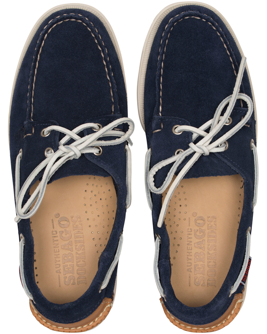 Herr | Sebago Spinnaker Navy Suede/Tan Leather | Sebago | Spinnaker Navy Suede/Tan Leather