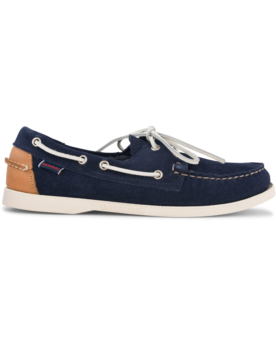 Herr | Sebago Spinnaker Navy Suede/Tan Leather | Sebago | Spinnaker Navy Suede/Tan Leather