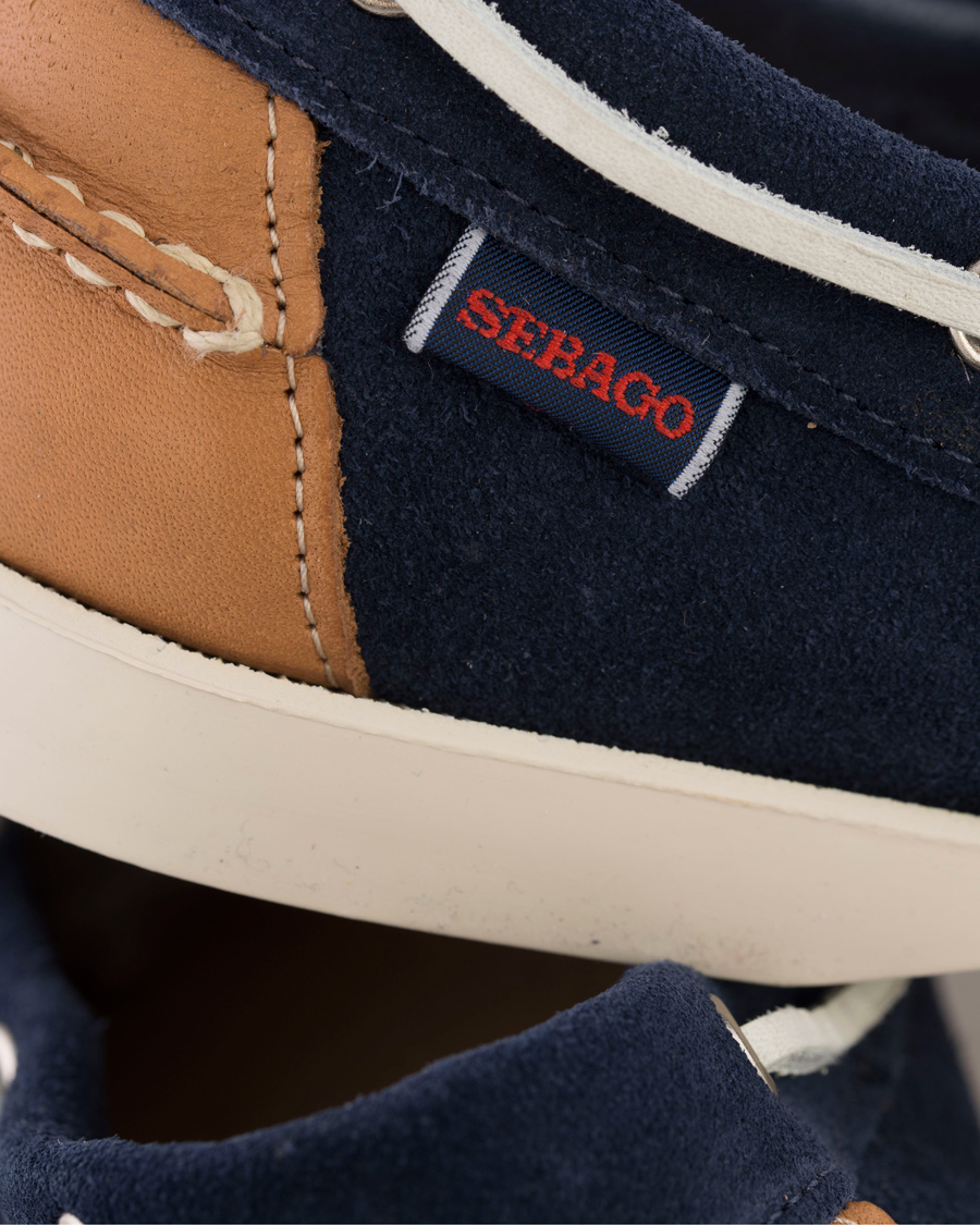 Herr | Sebago Spinnaker Navy Suede/Tan Leather | Sebago | Spinnaker Navy Suede/Tan Leather