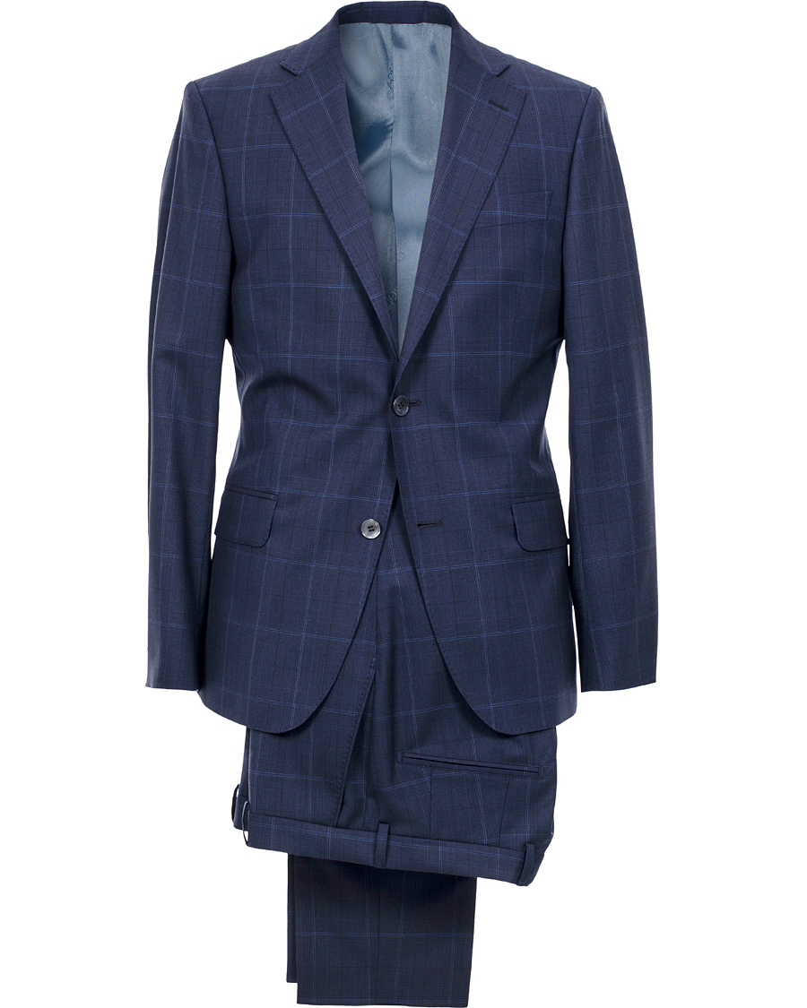 Herr | Kostymer | Oscar Jacobson | Edmund Window Pane Reda Suit Dark Blue