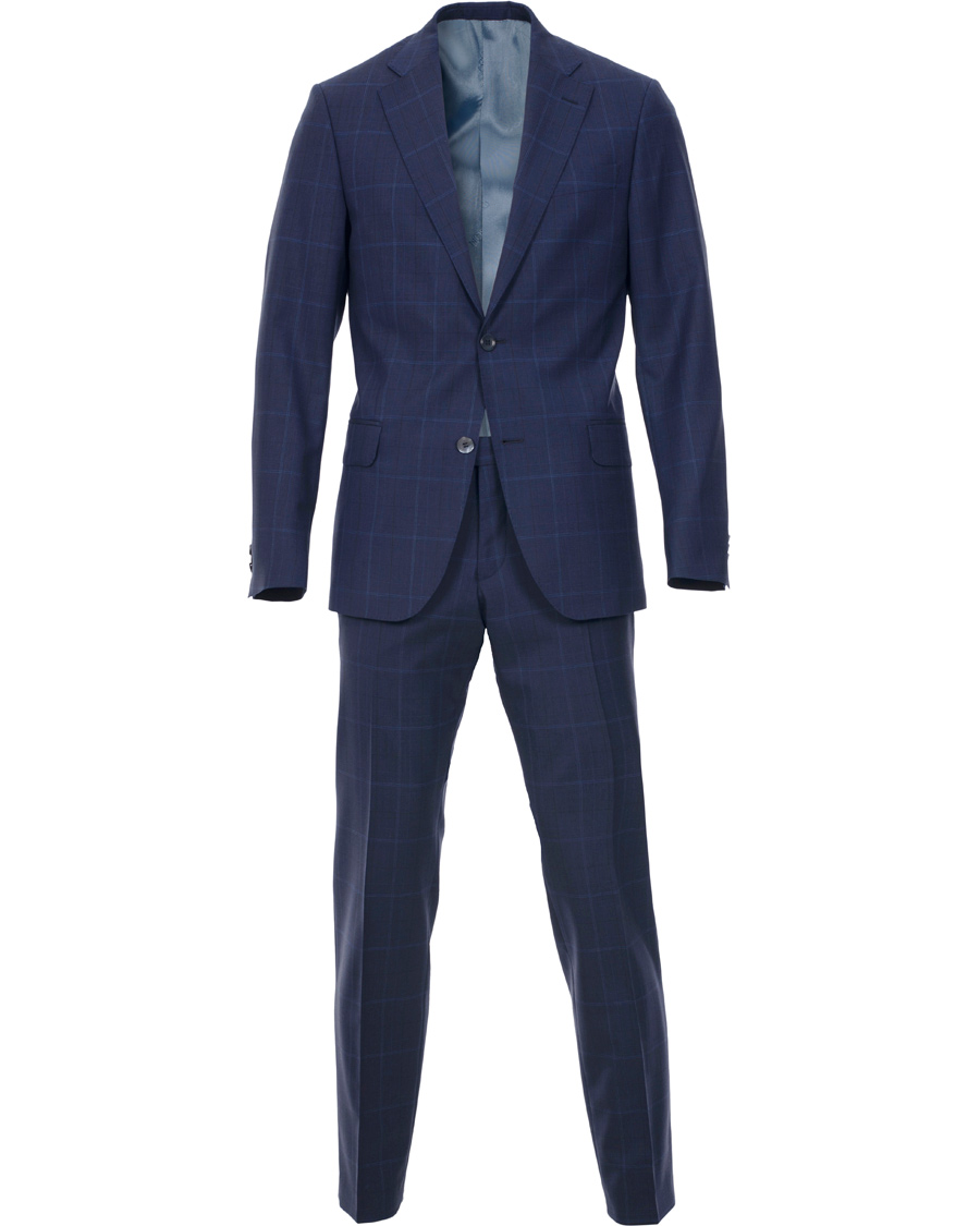 Herr | Kostymer | Oscar Jacobson | Edmund Window Pane Reda Suit Dark Blue