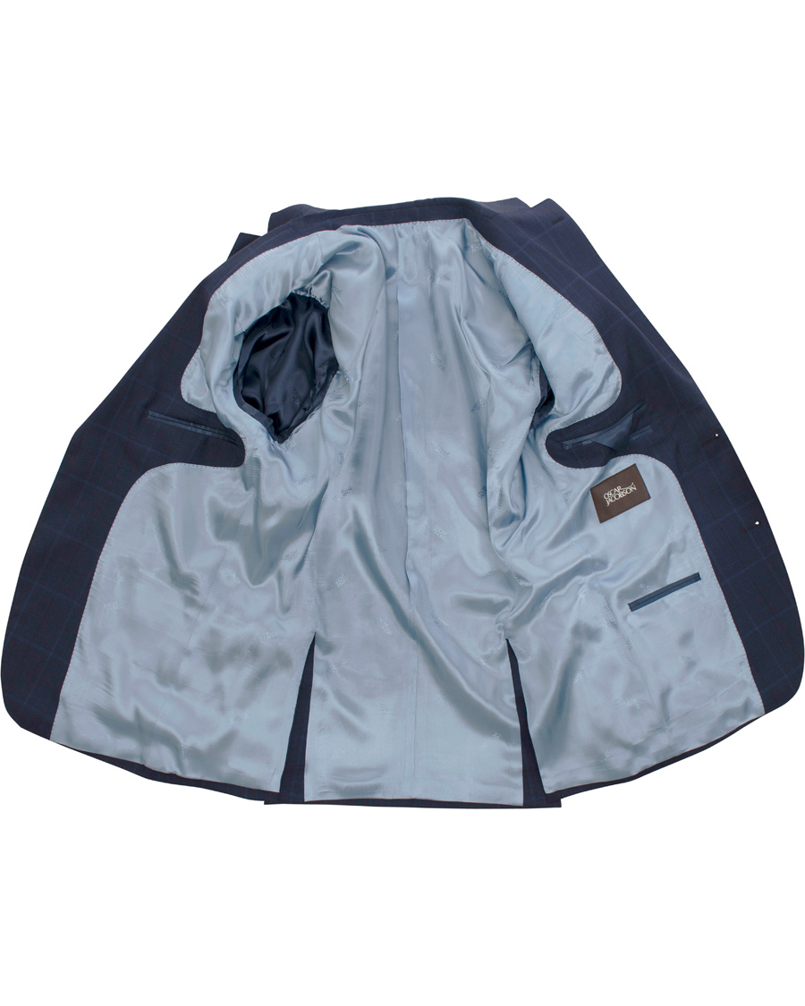 Herr | Kostymer | Oscar Jacobson | Edmund Window Pane Reda Suit Dark Blue