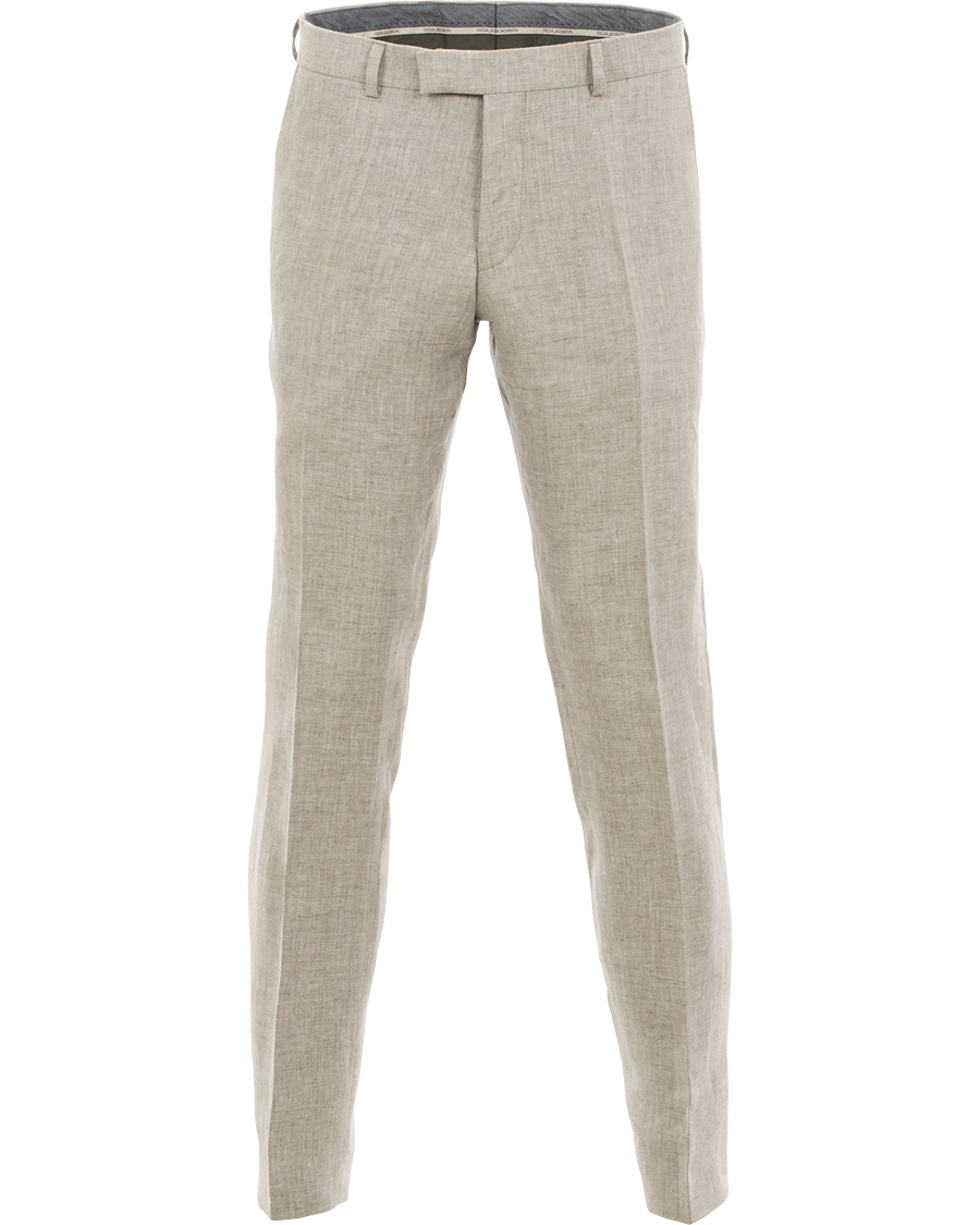 Herr | Byxor | Oscar Jacobson | Damien Linen Trousers Nature