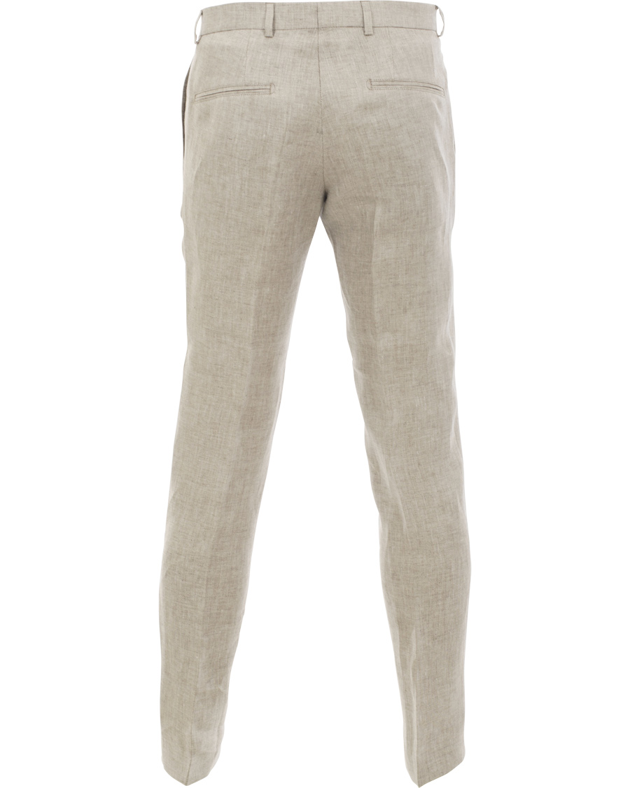 Herr | Byxor | Oscar Jacobson | Damien Linen Trousers Nature