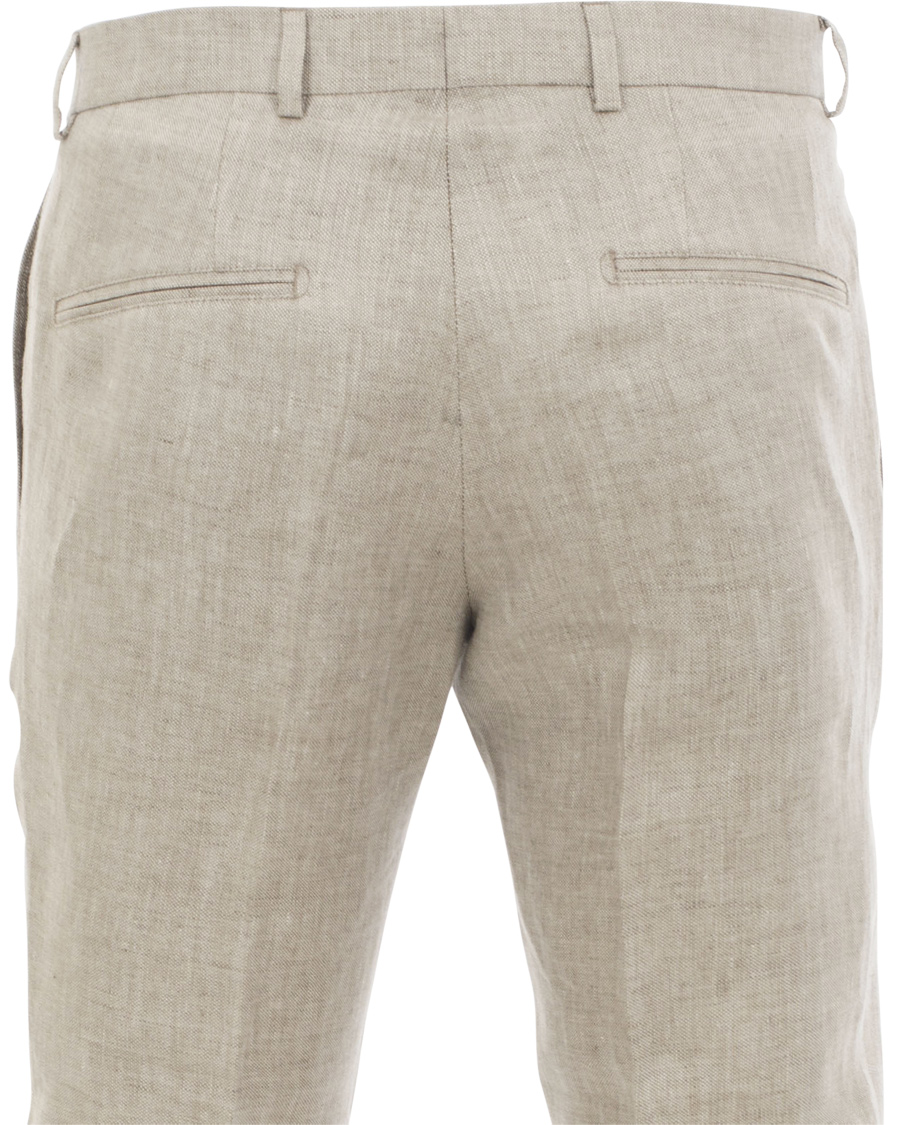 Herr | Byxor | Oscar Jacobson | Damien Linen Trousers Nature