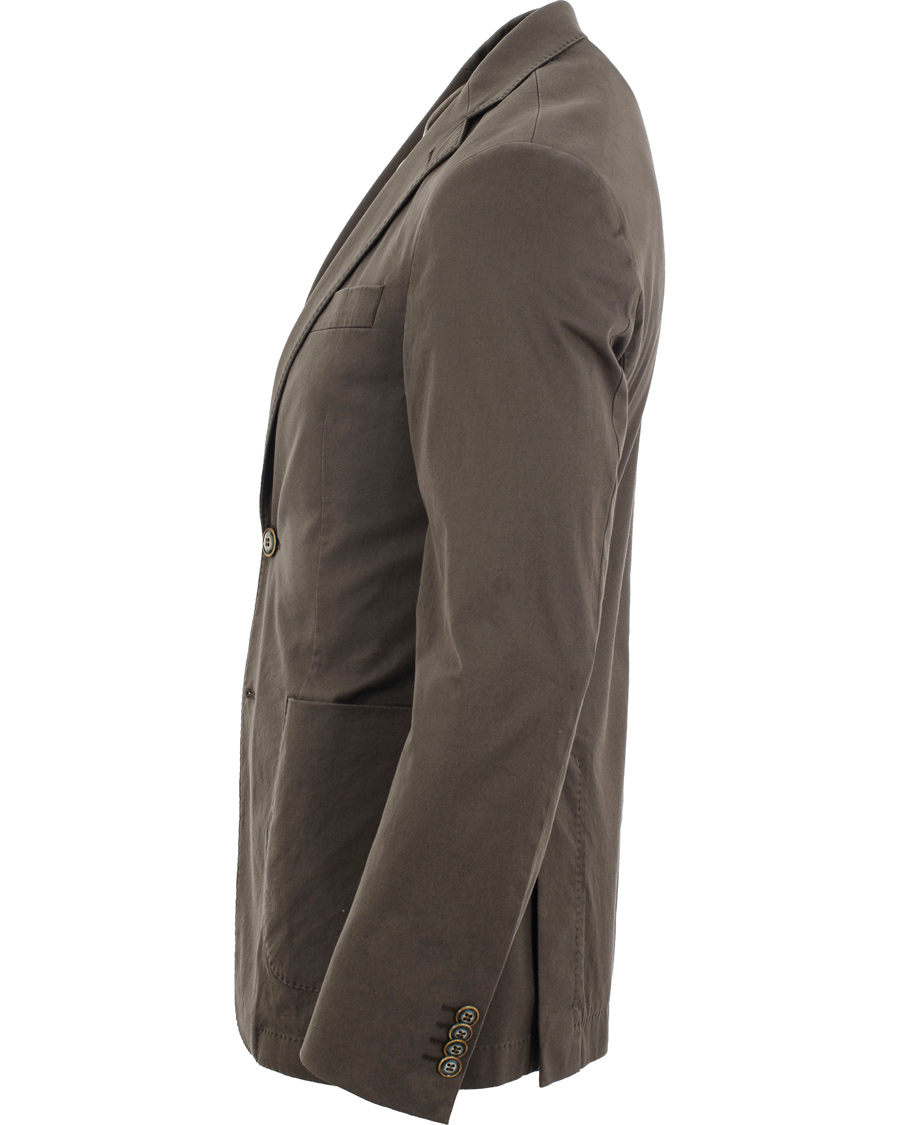 Herr | Kavajer | Oscar Jacobson | Einar Stretch Cotton Blazer Khaki Green
