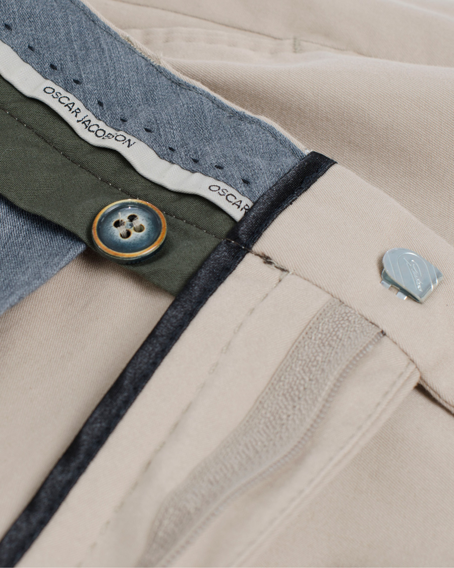 Herr | Byxor | Oscar Jacobson | Denzel Stretch Cotton Trousers Beige 52