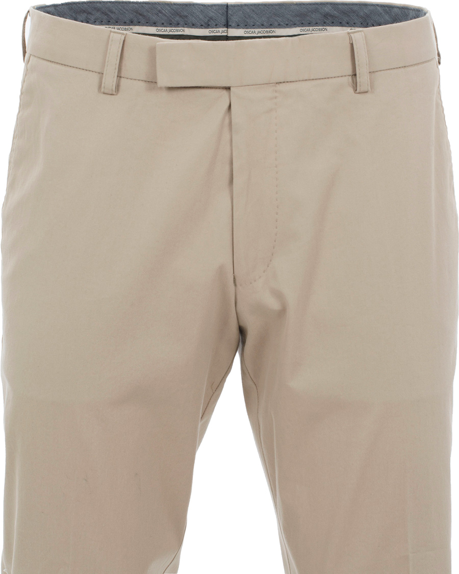 Herr | Byxor | Oscar Jacobson | Denzel Stretch Cotton Trousers Beige 52