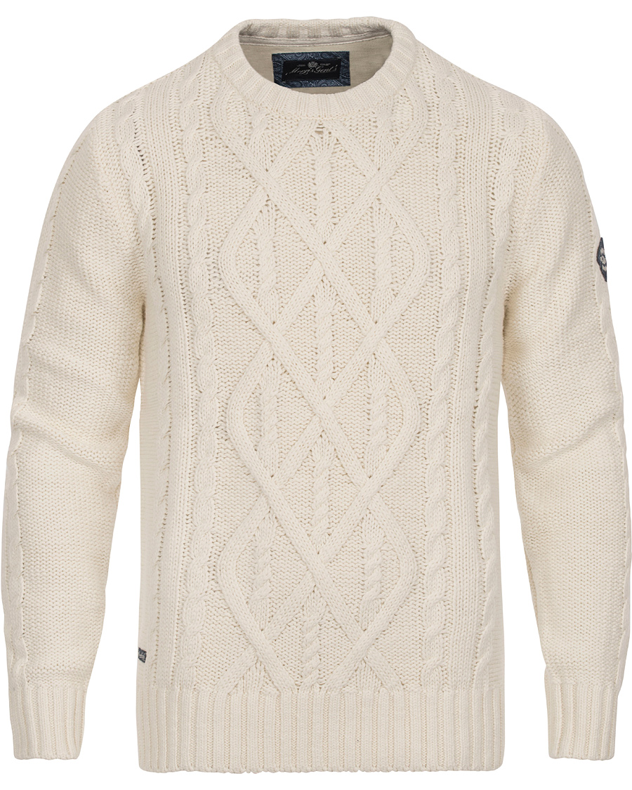 Herr | Tröjor | Morris | Norfolk Cable Knit Off White