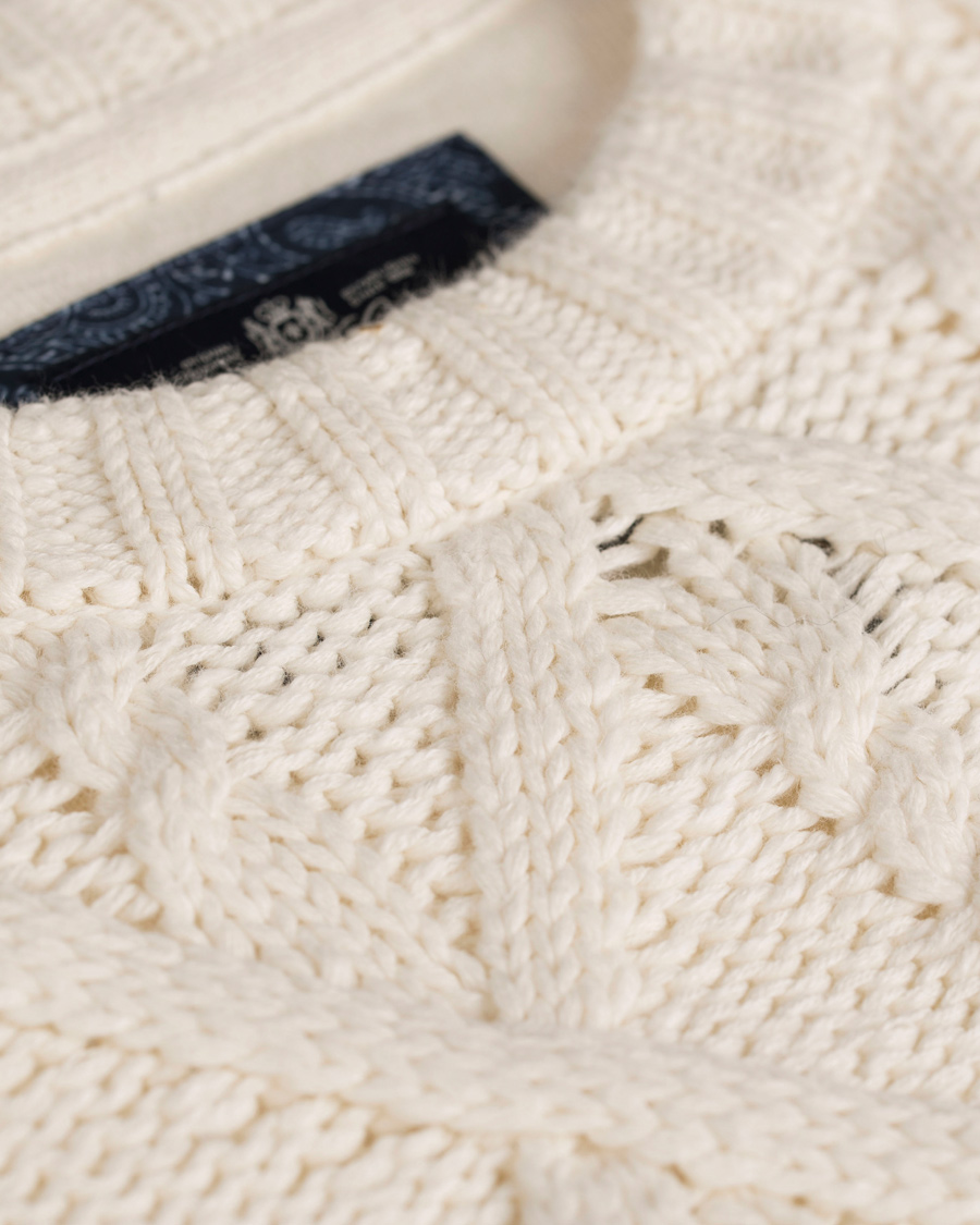 Herr | Tröjor | Morris | Norfolk Cable Knit Off White