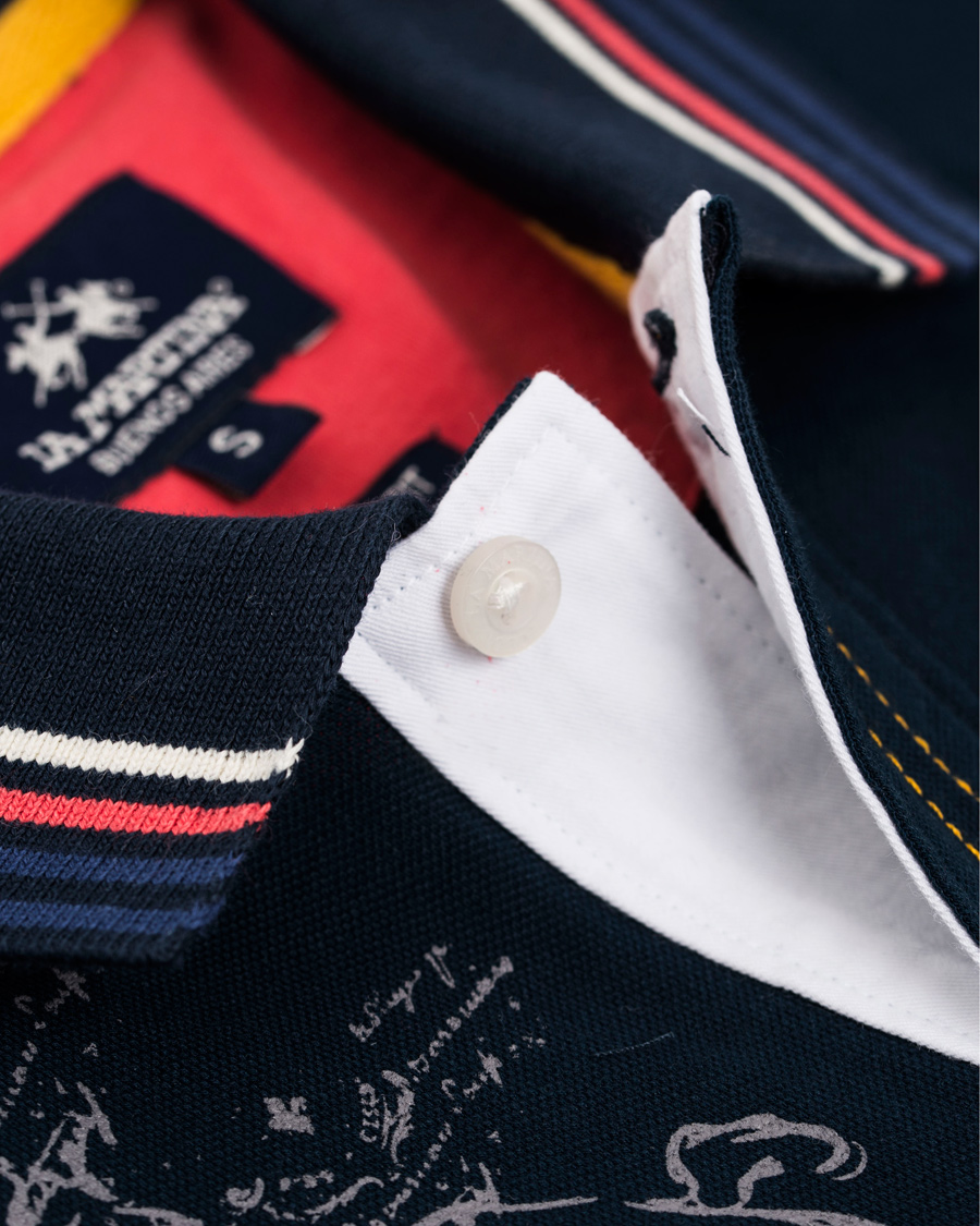 Herr | Pikéer | La Martina | Logo Polo Piqué Navy