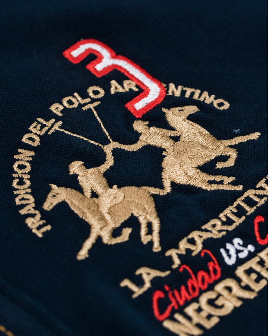 Herr | Pikéer | La Martina | Logo Polo Piqué Navy