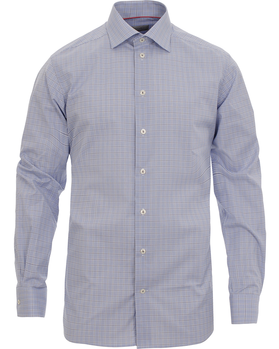 Herr | Skjortor | Eton | Contemporary Fit Shirt Red Ribbon Check Blue