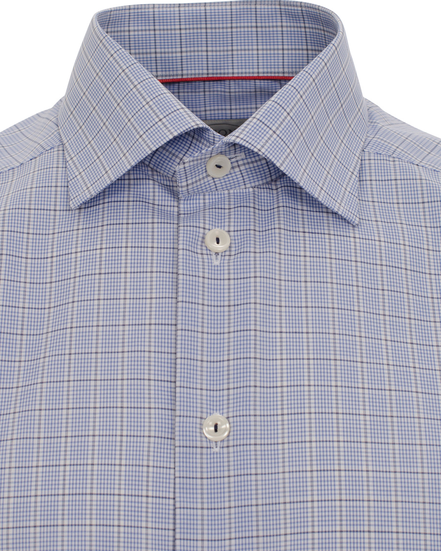 Herr | Skjortor | Eton | Contemporary Fit Shirt Red Ribbon Check Blue