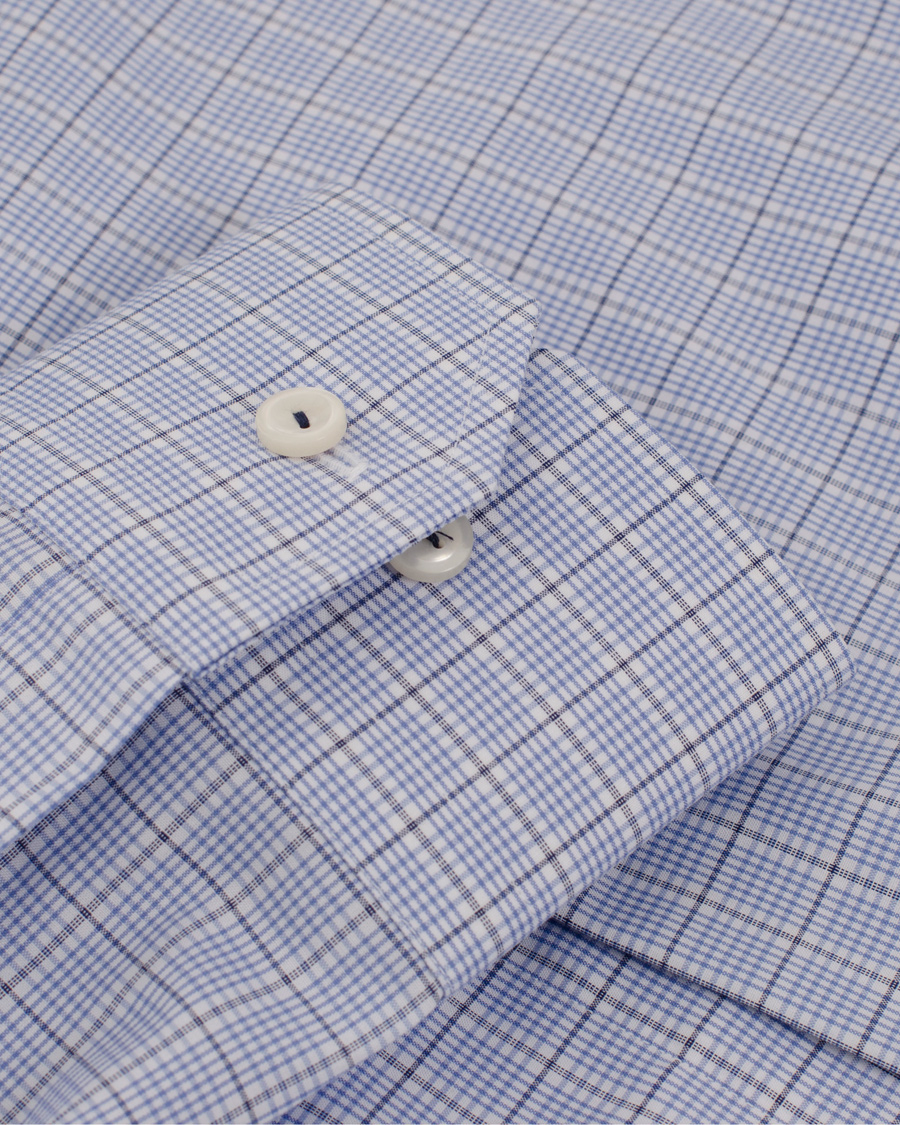 Herr | Skjortor | Eton | Contemporary Fit Shirt Red Ribbon Check Blue