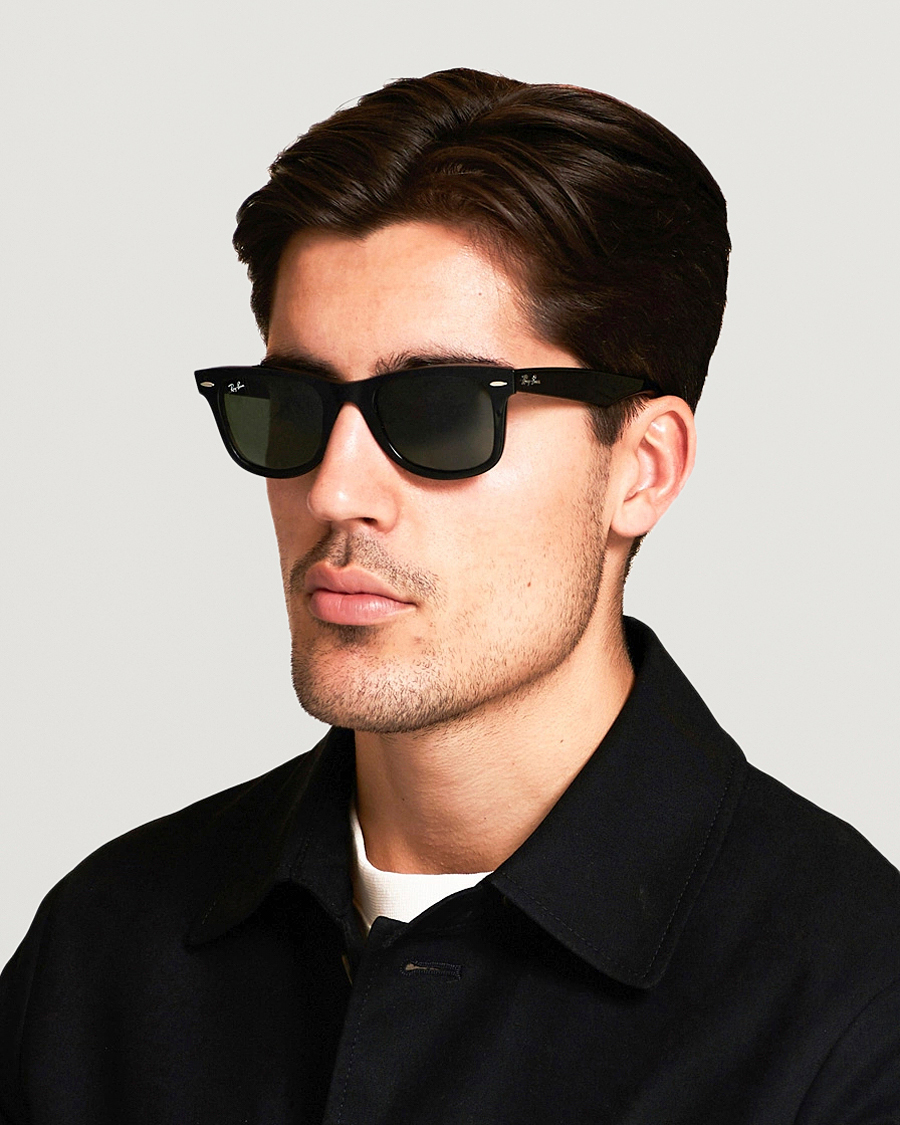 Herr | D-formade solglasögon | Ray-Ban | Original Wayfarer Sunglasses Black/Crystal Green